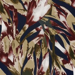 Satin Duchesse Blumen - dunkelblau