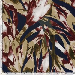 Satin Duchesse Blumen - dunkelblau