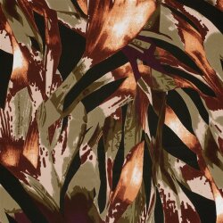 Satin Duchesse Blumen - schwarz