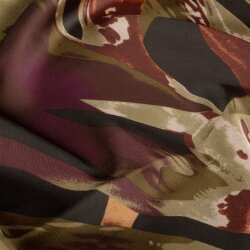 Satin Duchesse Blumen - schwarz