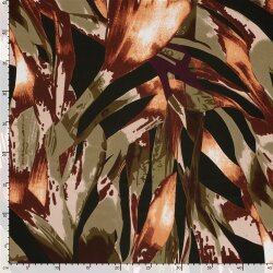 Satin Duchesse Blumen - schwarz