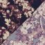 Satin Duchesse Blumen - dunkelblau