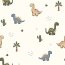 Baumwollpopeline süsse Dinos - creme