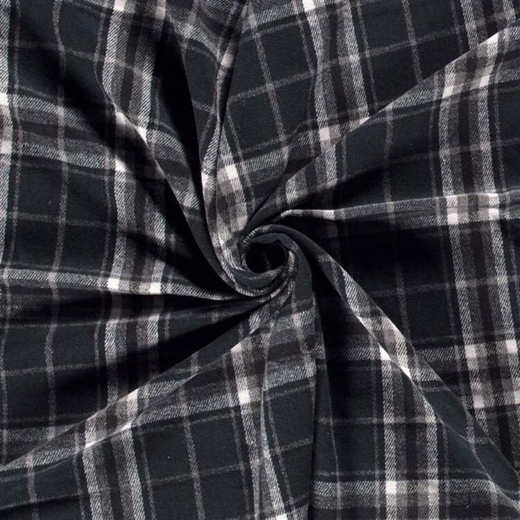 Polyesterstoff Jacquard Karomuster - dunkelblau