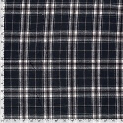 Polyesterstoff Jacquard Karomuster - dunkelblau