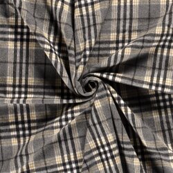 Polyesterstoff Jacquard Karomuster (EX 2225) - schwarz
