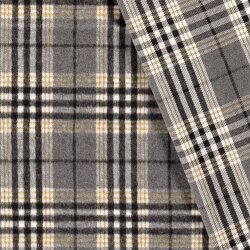 Polyesterstoff Jacquard Karomuster (EX 2225) - schwarz