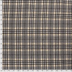 Polyesterstoff Jacquard Karomuster (EX 2225) - schwarz