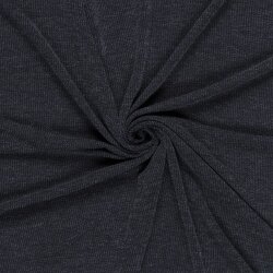 Rippenjersey Lurex Uni - dunkelblau meliert