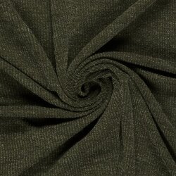 Rippenjersey Lurex Uni - oliv meliert
