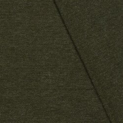 Rippenjersey Lurex Uni - oliv meliert
