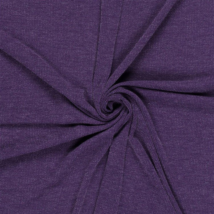Rippenjersey Lurex Uni - lila meliert