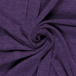 Rippenjersey Lurex Uni - lila meliert