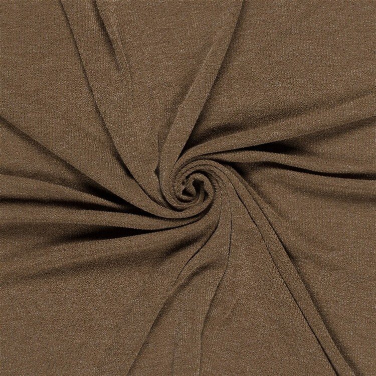Rippenjersey Lurex Uni - kamelbeige  meliert