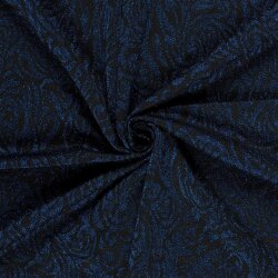 Jacquard Lurex Brokatmuster - blau