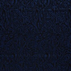 Jacquard Lurex Brokatmuster - blau