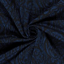 Jacquard Lurex Brokatmuster - blau