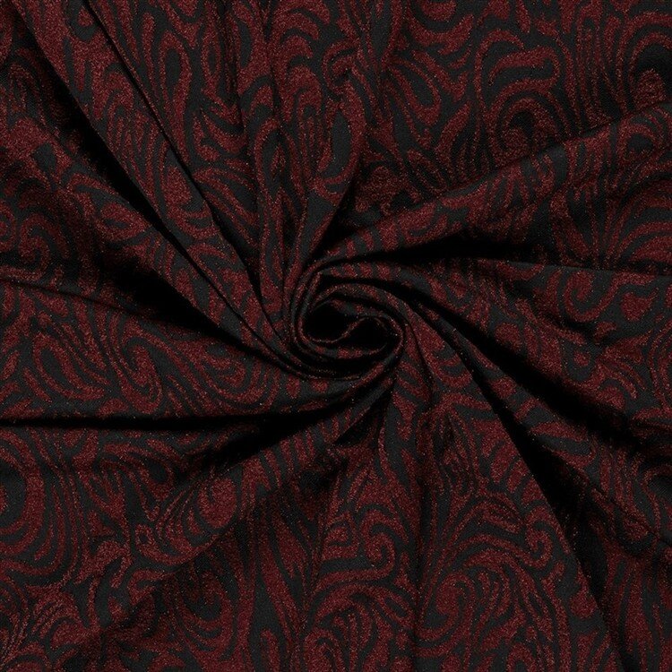 Jacquard Lurex Brokatmuster - dunkelrot