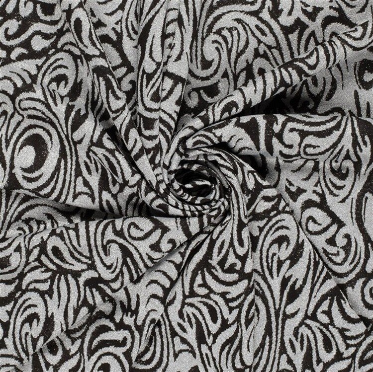 Jacquard Lurex Brokatmuster - silber