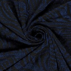 Jacquard Lurex Zebramuster - blau