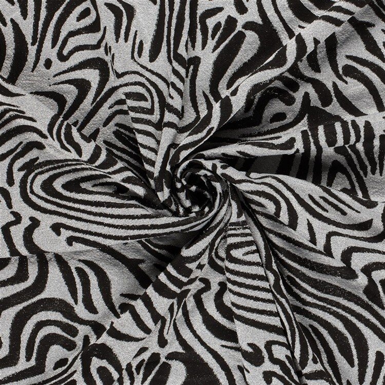 Jacquard Lurex Zebramuster - silber