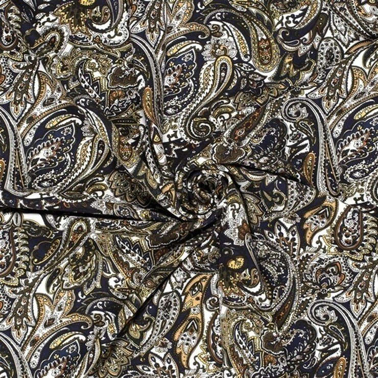Romanit Jersey "Punta di Roma" Paisley - dunkelblau