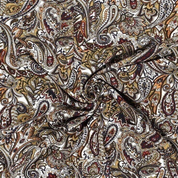 Romanit Jersey "Punta di Roma" Paisley - oliv