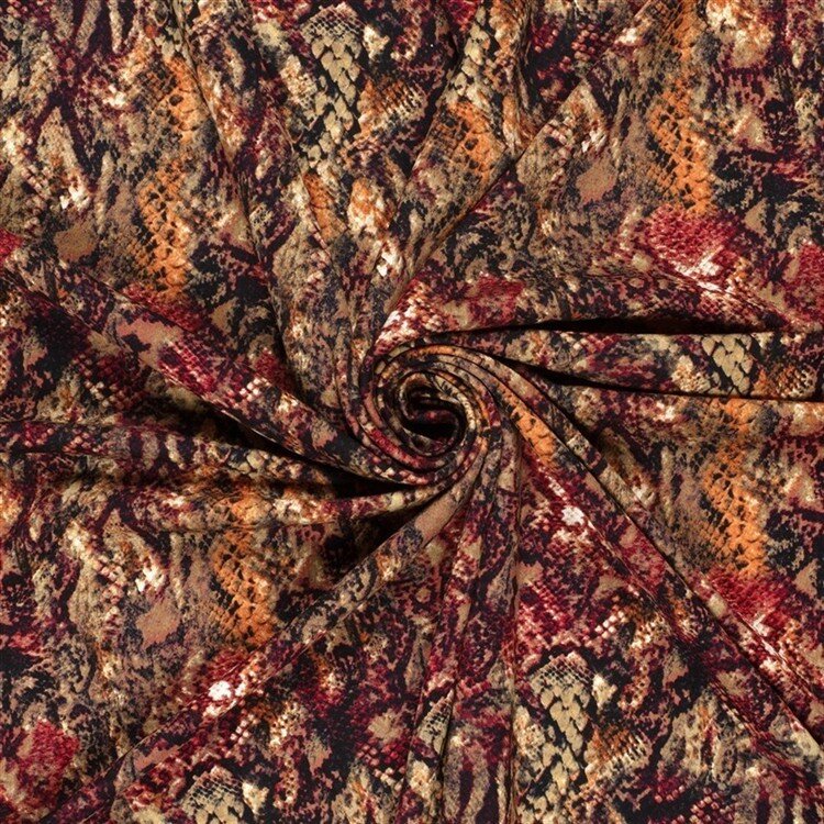 Romanit Jersey "Punta di Roma" Schlangenmuster - dunkelrot