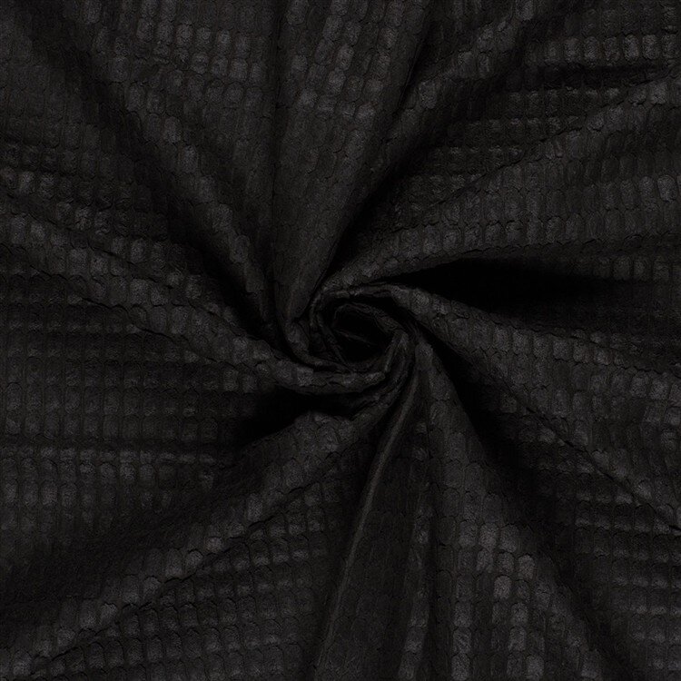Polyesterstoff Jacquard Uni - schwarz