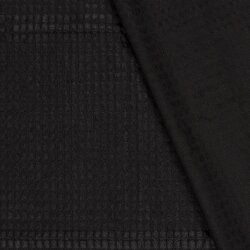 Polyesterstoff Jacquard Uni - schwarz