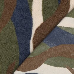 Teddystoff wilde Streifen - jeansblau