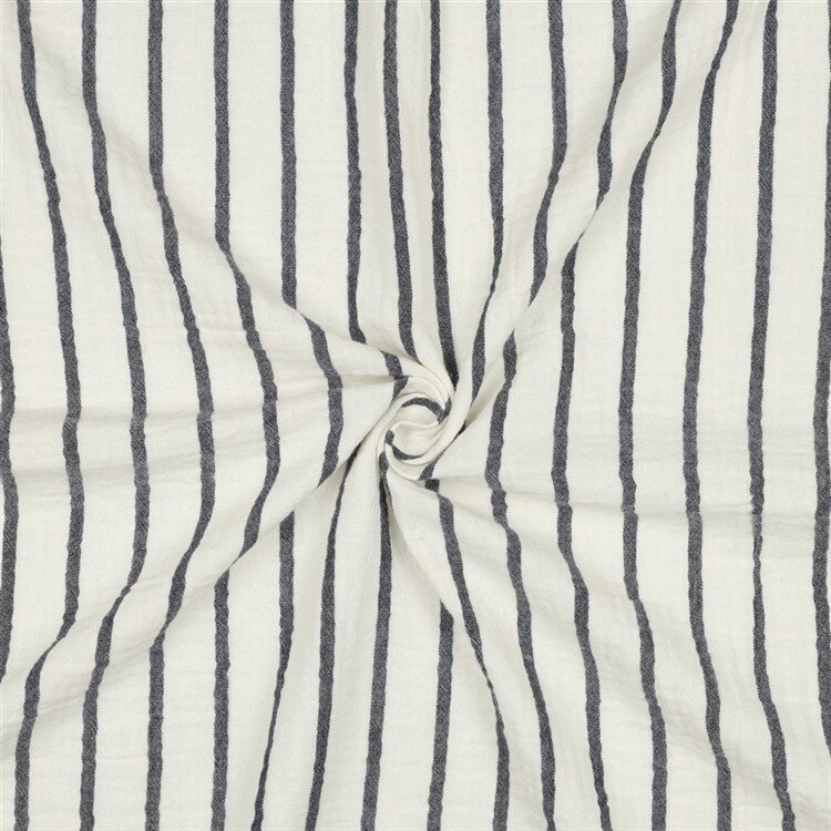 Musselin breite Streifen - dunkelblau