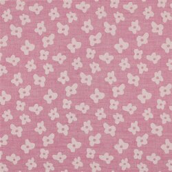Musselin JACQUARD Blumen - CERISE