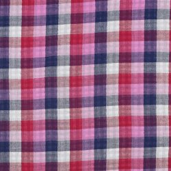 Musselin DOUBLE SIDED Karomuster - LILA / dunkelblau