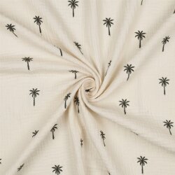 Musselin Bestickt PALM TREES - NATURAL WASHED