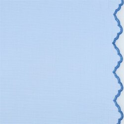 Musselin 2-Seitig Bordüre - hellblau