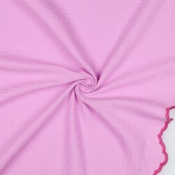 Musselin 2:Seitig Bordüre - hellpink