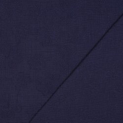 Musselin Bestickt Blumen - dunkelblau