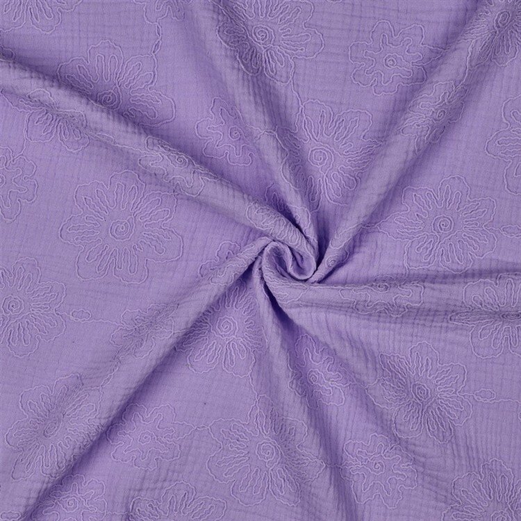Musselin Bestickt Blumen - LILAC