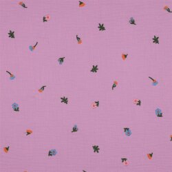 Musselin Bestickt Blumen - hellpink