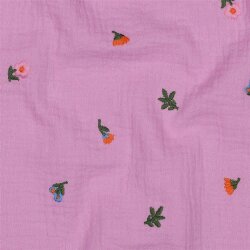 Musselin Bestickt Blumen - LIGHT PINK