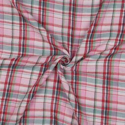 Musselin YARN DYED Karomuster - MUTLICOLOUR / LIGHT PINK