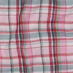 Musselin YARN DYED Karomuster - MUTLICOLOUR / LIGHT PINK