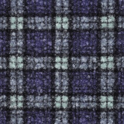 Bouclé Mantelstoff Karomuster - DARK LAVENDER