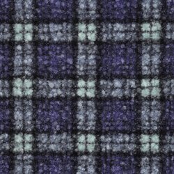 Bouclé Mantelstoff Karomuster - DARK LAVENDER