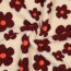 Teddystoff Blumen - hellbeige/weinrot