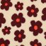 Teddystoff Blumen - hellbeige/weinrot