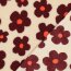 Teddystoff Blumen - hellbeige/weinrot