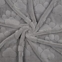 Wellnessfleece Pfotenabdruck - grau