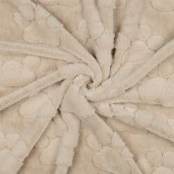 Wellnessfleece Pfotenabdruck - hellbeige